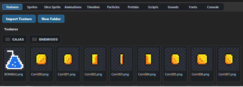 Editor de sprites y recursos de GameCrom 2D Studio